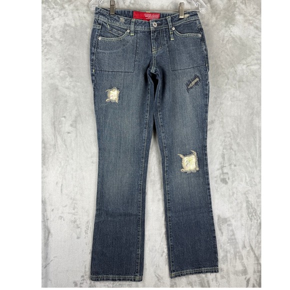 Guess Jeans Denim - Y2K Guess Jeans Women Distressed Patchwork Bootcut Denim Jeans Size 24